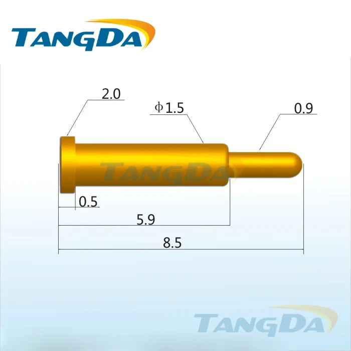 Tangda pogo pinli konnektör DHL / EMS D2. 0 * 8.5 mm 1A şarj İletişim yüksük Cihazı probu PCB testi Bahar probu