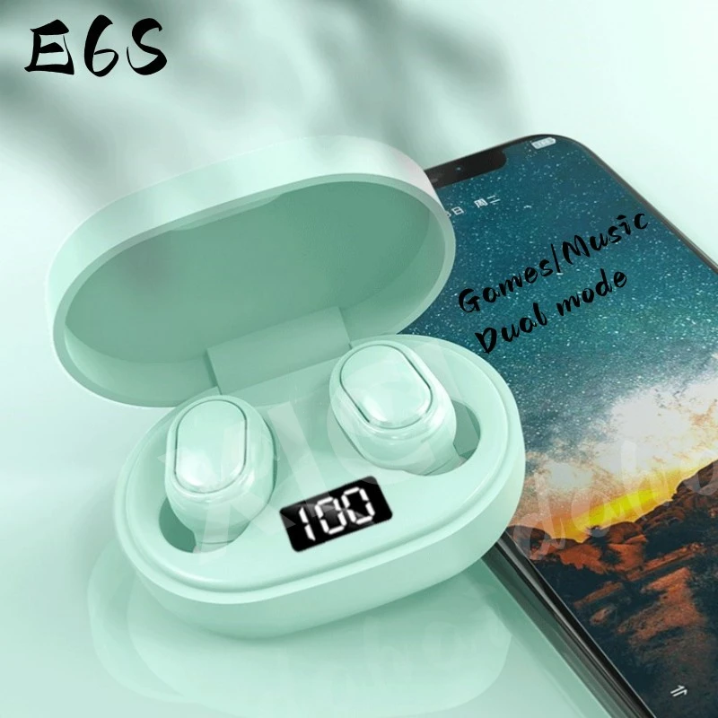 TWS E6S Bluetooth Kulaklık kablosuz bluetooth kulaklık Gürültü Önleyici Kulaklıklar Mikrofon İle Kulaklık Xiaomi Redmi İçin
