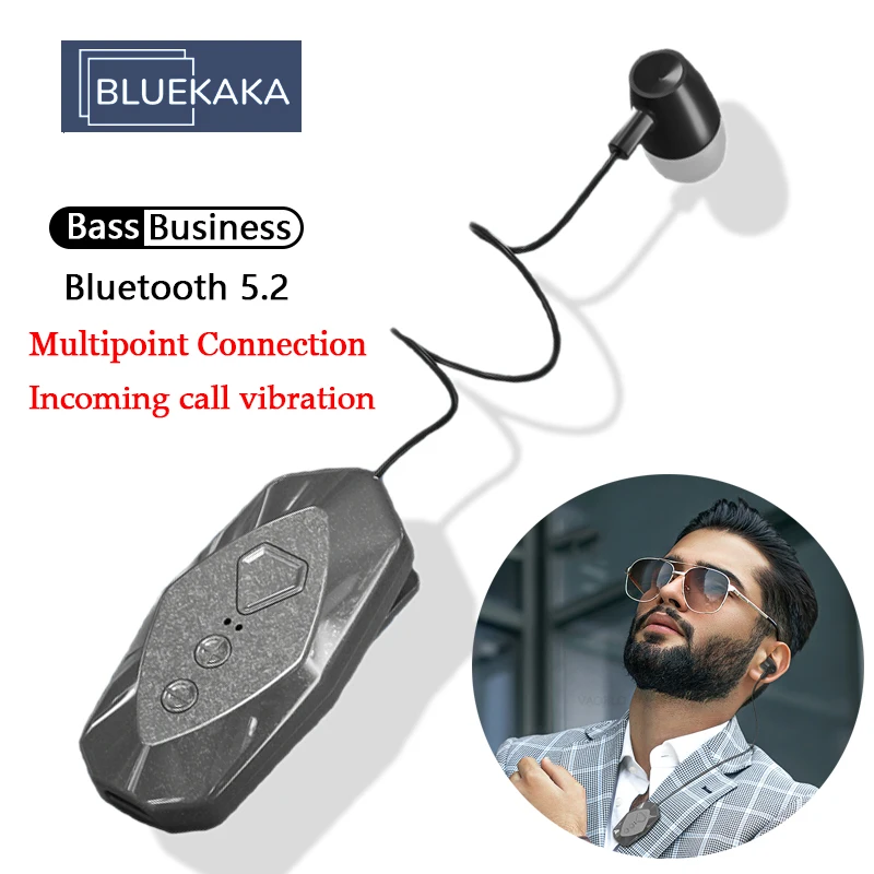 Bluetooth 5.2 Kulaklık Titreşim hatırlatma fonksiyonu gelen aramalar için Kulaklık İş kablosuz kulaklık Yaka Kulaklık