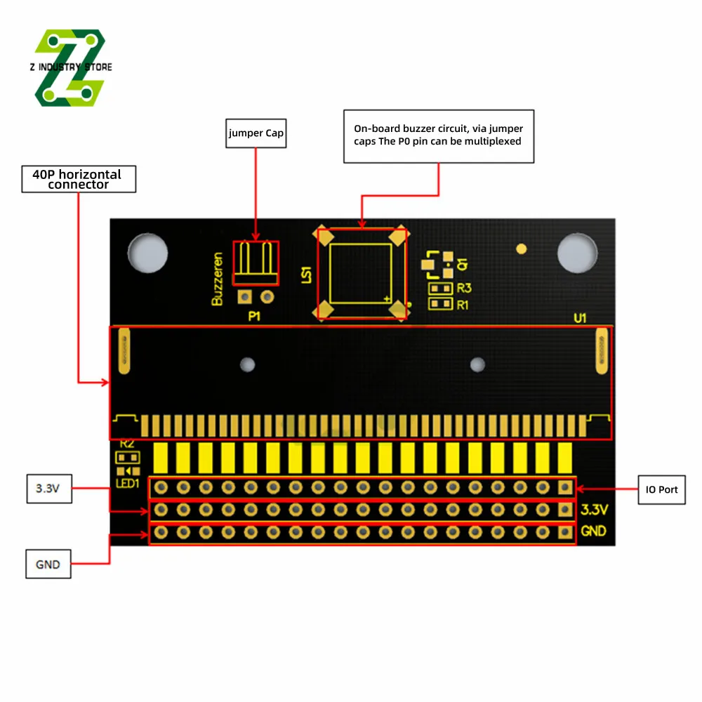 IO genişletme kartı Geliştirme Kurulu DIY BİT Programlama adaptör panosu Pasif Buzzer Ve LED Göstergesi