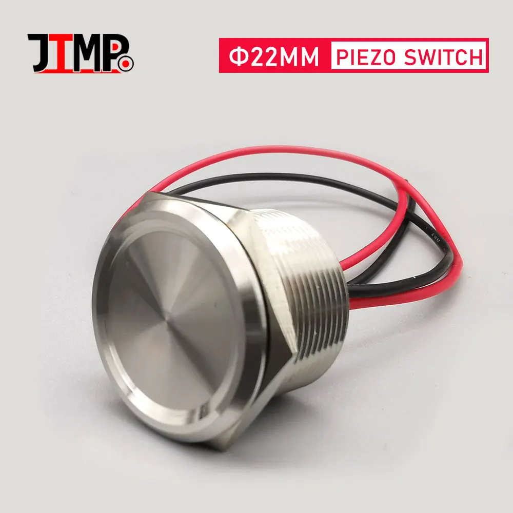 200MA 24VDC 22mm Metal Piezo Anahtarı Düz Kafa Paslanmaz Çelik Anlık Dokunmatik Basma Düğmesi