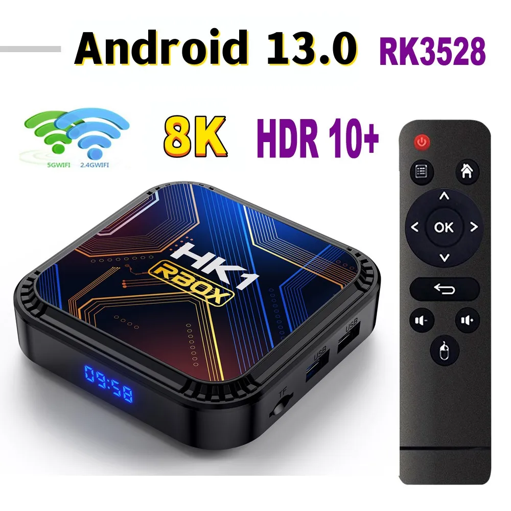 HK1 RBOX K8S Android 13 Set Üstü Kutusu RK3528 64GB 32GB 16GB 2.4 G 5G WİFİ BT 5.0 8K Video Çözme Medya Oynatıcı Set Üstü Alıcı