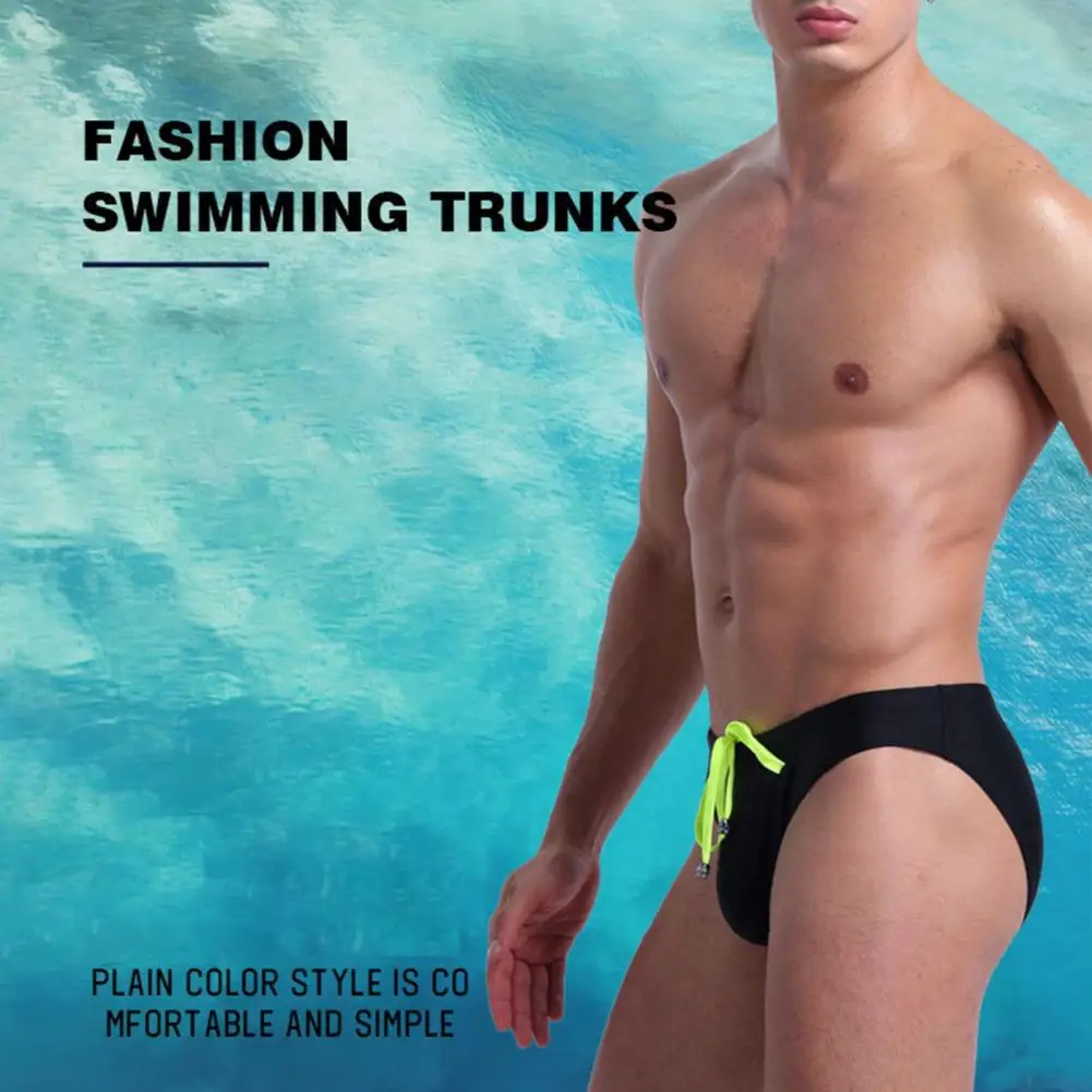 Yüzme Külot Low Rise Mayo Yüksek Elastikiyet erkek mayoları Erkekler Düz Renk İpli Sörf Külot Beachwear