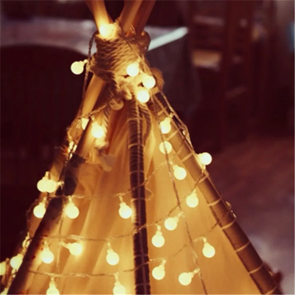 Peri ışıkları yıldız topu LED dize ışıkları noel çelenk kapalı yatak odası ev düğün yeni yıl dekorasyon AA pil Powered