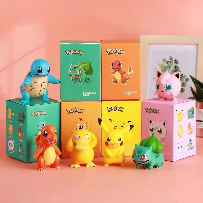 Pokemon чичурки Kawaii Anime Genie Pikachu Küçük Yangın Ejderha Araba Dekorasyon Masa Dekorasyon Modeli çocuk oyuncağı Hediye