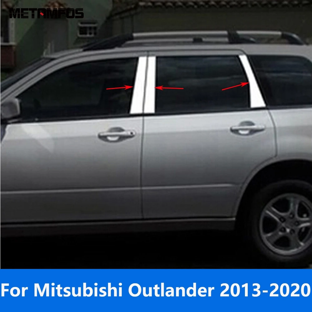 Mitsubishi Outlander 2013-2019 için 2020 Paslanmaz Çelik Pencere Merkezi B C Pillar Kapak Trim Dış Aksesuarları Araba Styling