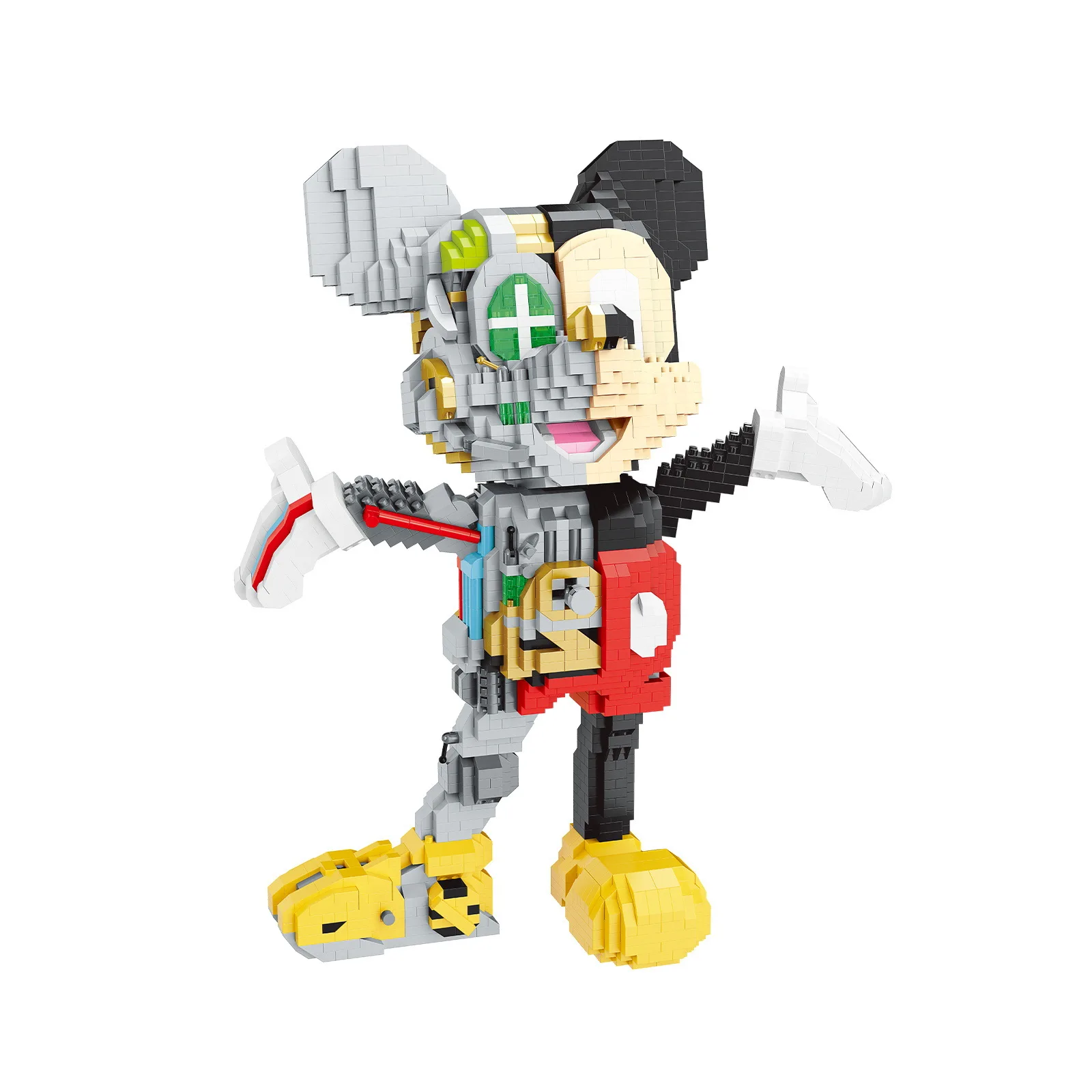 Semimechanical Mickey Mouse Mikro Yapı Taşları Disney 25cm Elmas Monte Mini Tuğla Figürü çocuk için oyuncak doğum günü hediyesi