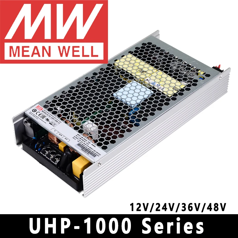 Orijinal Ortalama Kuyu UHP-1000-12 meanwell 12 V / 80A Fansız tasarım 960 W İnce Tip PFC Anahtarlama Güç Kaynağı