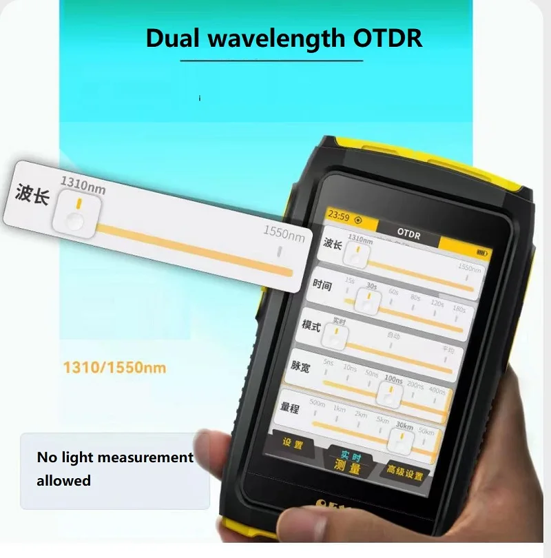 OTDR Aktif Fiber Canlı Test Optik Reflektometre FTTH OPM VFL OLS ıOLA Olay Haritası Test Cihazı 1310nm 1550nm 20dB
