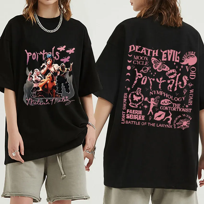 Şarkıcı Melanie Martinez Portalları Müzik Albümü grafikli tişört Erkek Kadın Hip Hop Estetik T-Shirt Moda Pamuk Boy Tees