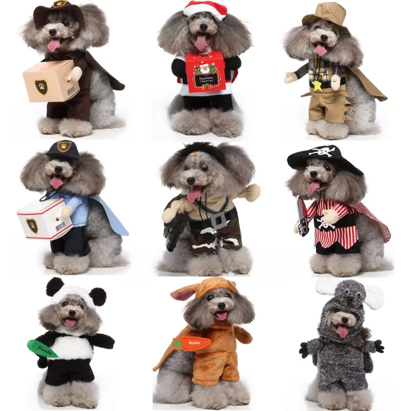 Komik Köpek Giysileri Küçük Köpekler için Pet Köpek Cosplay Kostümleri Köpek Kazak Noel Köpek Giyim Parti Kıyafetleri Cadılar Bayramı Setleri