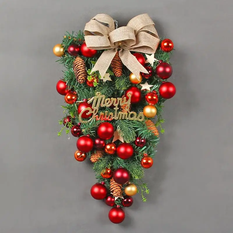 1 adet Tatlı Noel Çelenk Çelenk Yay dekoratif toplar Süs Noel Ön Kapı Asılı Duvar Ev Dekor Noel için