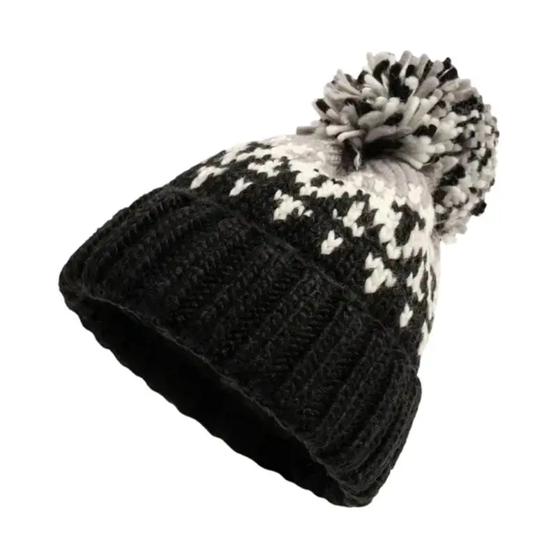 Pom İle örme Bere Kış ponponlu bere Şapka Yumuşak Ve Sıcak Kar Şapka Pom Pom Şapkalar Soğuk Hava Ve Açık Kış Ponpon