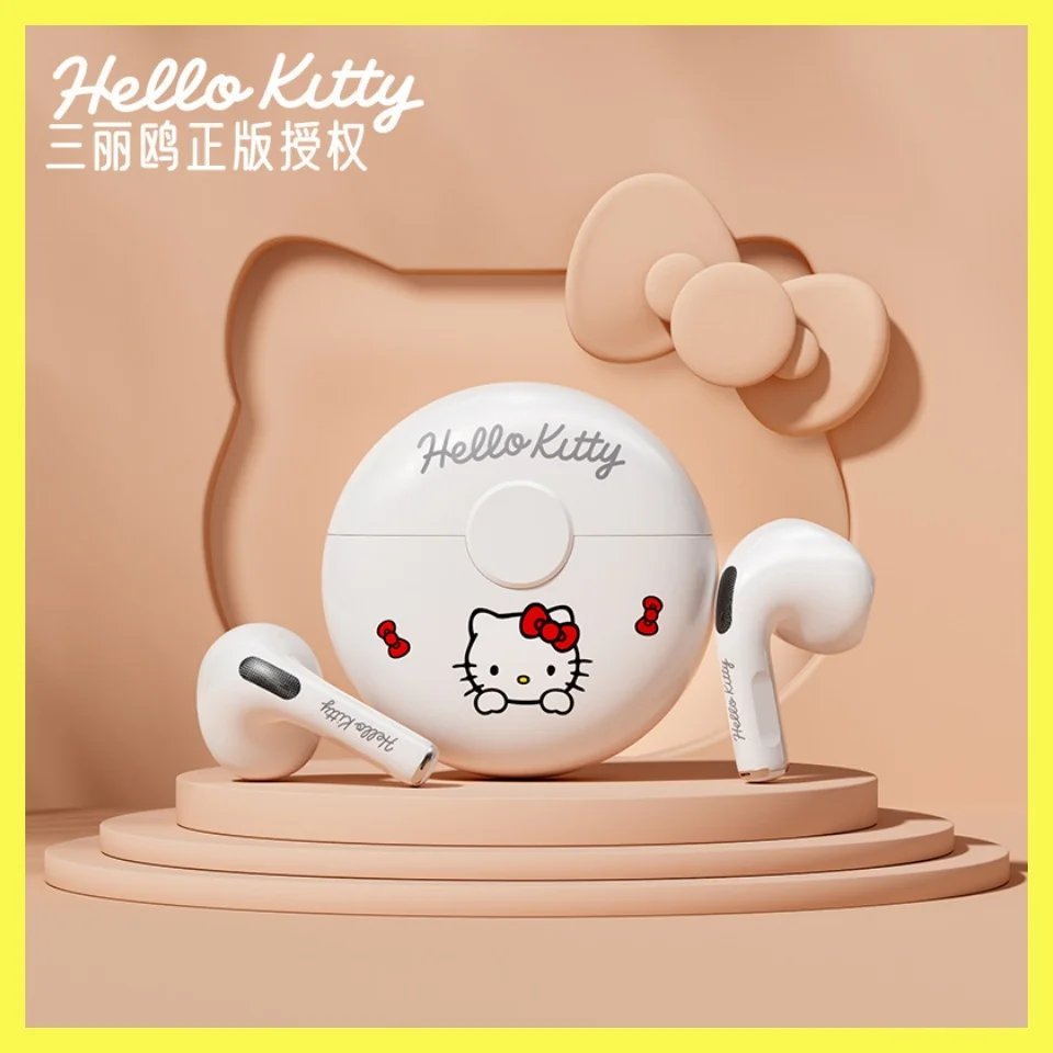 Yeni Sanrio kablosuz bluetooth Kulaklık 5.3 Kuromi Hello Kitty Karikatür Gürültü Önleyici Spor Stereo Kulak Asılı Nokta Mal Hediyeler