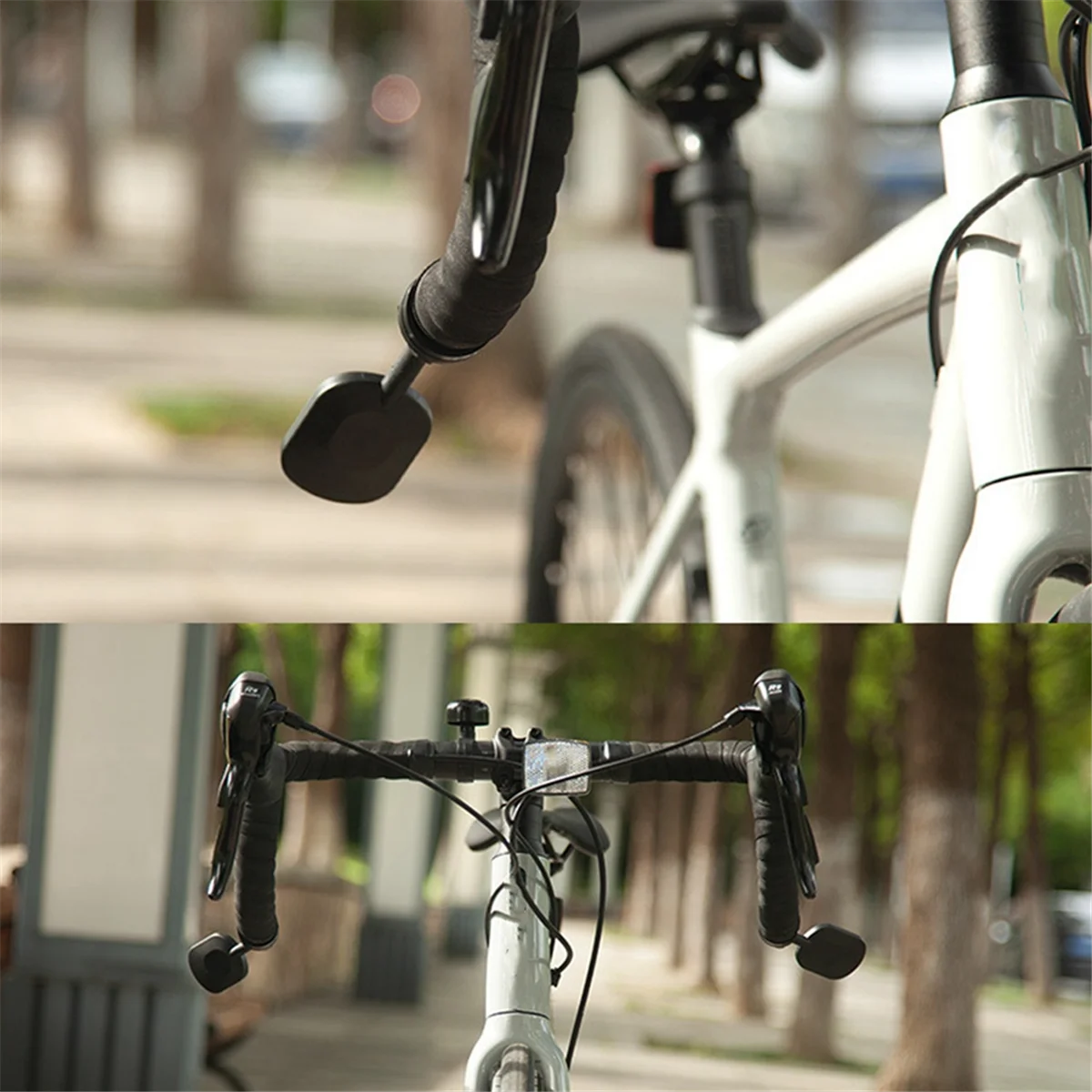 Bisiklet dikiz aynası 360 Derece Ayarlanabilir Döndür MTB Yol Ayna Bisiklet Gidon Geri Çekilebilir Katlanabilir Reflektör