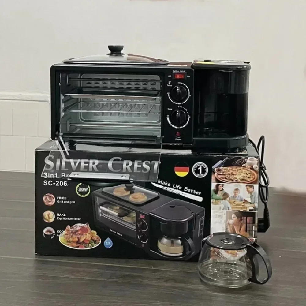 Elektrikli fırın tava kahve makinesi 3 in 1 kahvaltı İNGİLTERE 220V Kahvaltı Makinesi Kızartma Makinesi ekmek kızartıcı Elektrikli Mutfak Fırın