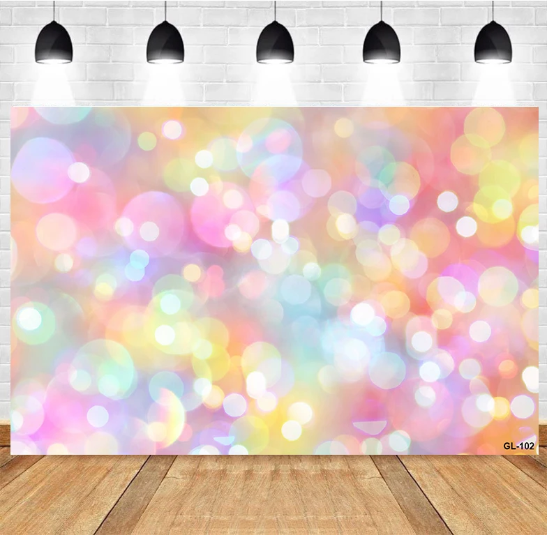Renk Polka Dot parlayan ışık Bokeh Fotoğrafçılık arka plan doğum Günü Partisi için bebek yenidoğan dekorasyon fotoğraf kabini Arka planında