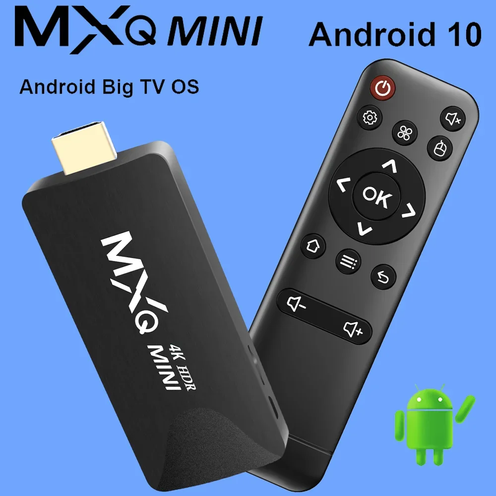 MXQMINI Android 10 mini TV çubuk mini PC Dört Çekirdekli Desteği 4K HD 2.4 G WiFi akıllı tv kutusu Android H. 265 Medya Oynatıcı Set Üstü Kutusu