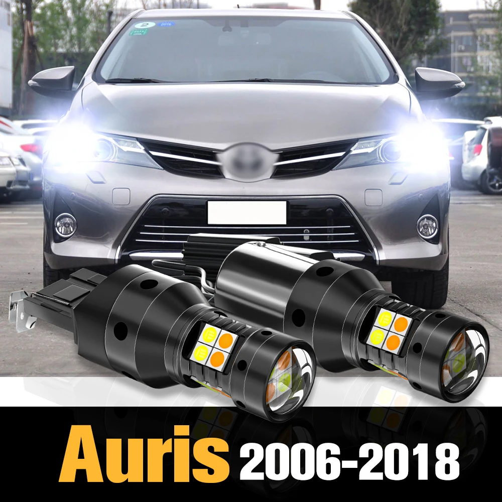 2 adet Canbus LED Çift Modlu Dönüş Sinyali + Gündüz Çalışan İşık DRL Aksesuarları Toyota Auris İçin E15 E18 2006-2018 2011 2012 2014