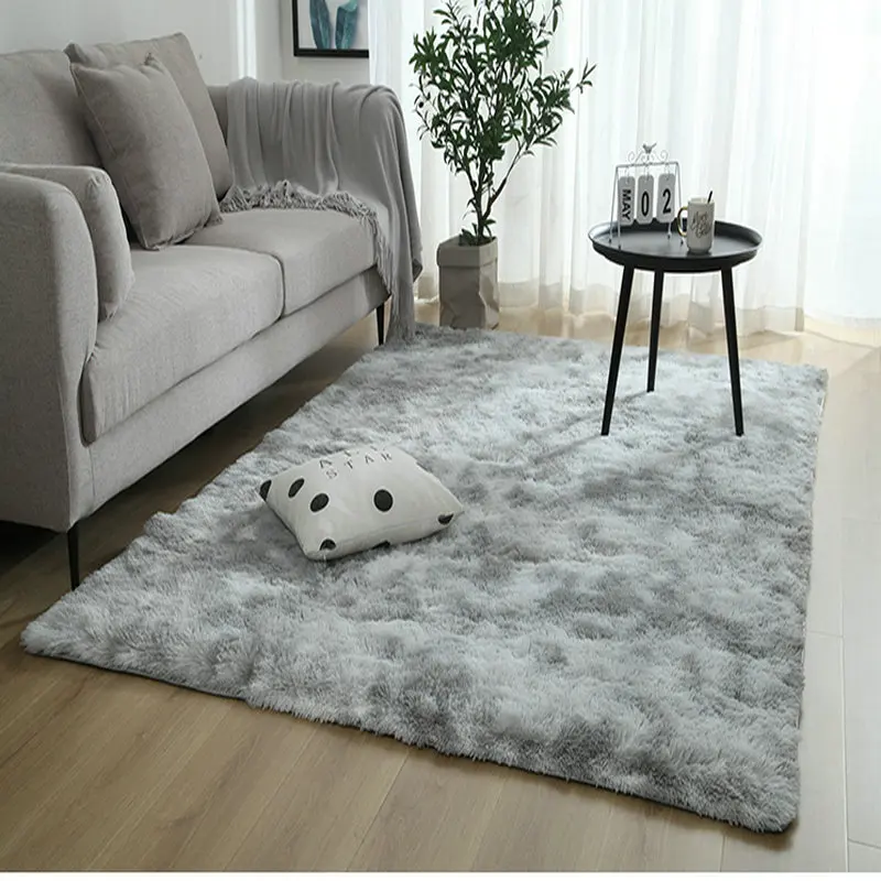 2020 Yeni Uzun saç kravat boya halı oturma odası yatak odası mat İskandinav minimalist kanepe başucu halı sehpa ipek kilim