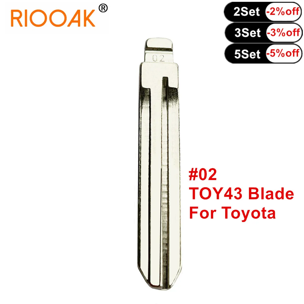 10 adet / grup KD VVDI Anahtar Metal Boş Kesilmemiş Flip #02 TOY43 Evrensel KD Uzaktan Çevirme Bıçağı Toyota Camry Corolla için