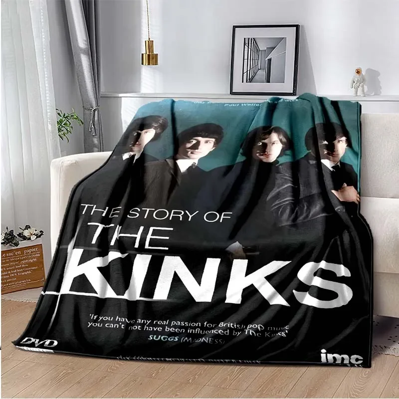 Kinks Logo Flanel Battaniye Yatak Karikatür Atmak Yumuşak Karikatür Baskılı Yatak Örtüsü Kanepe piknik battaniyesi