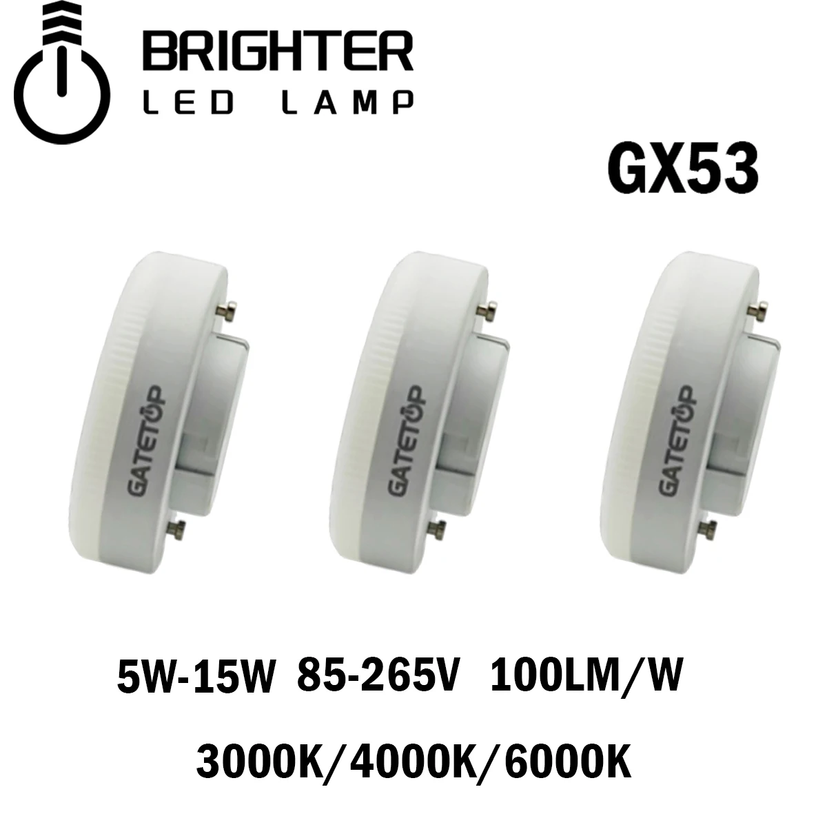 1-10 ADET GX53 LED Spot geniş Voltaj AC85-265V 5-15W Cesur ışık kaynağı dolap dolap ışığı Cesur ızgara açık kutu ışık