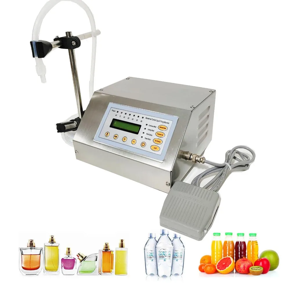 Dijital Kontrol Sıvı dolum makinesi GFK160 0-4000ML İçme İçecek Parfüm Suyu Süt şişe doldurma makinesi Ayak Pedalı Anahtarı