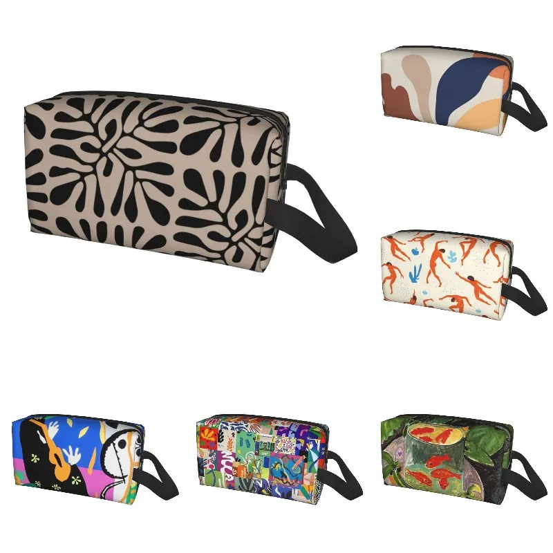 Özel Henri Matisse makyaj çantası Kadın Acanthus Soyut Desen Makyaj kozmetik düzenleyici Bayanlar Güzellik Depolama Dopp Kiti Kutusu
