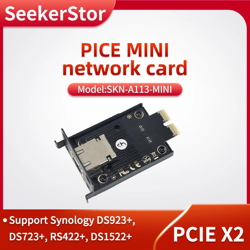 SeekerStor PCIE Mini Ağ Kartı 10GbE RJ45 Ağ Yükseltme Modülü için Uygun Kompakt Synology Sunucuları DS923 + DS723 + RS422+