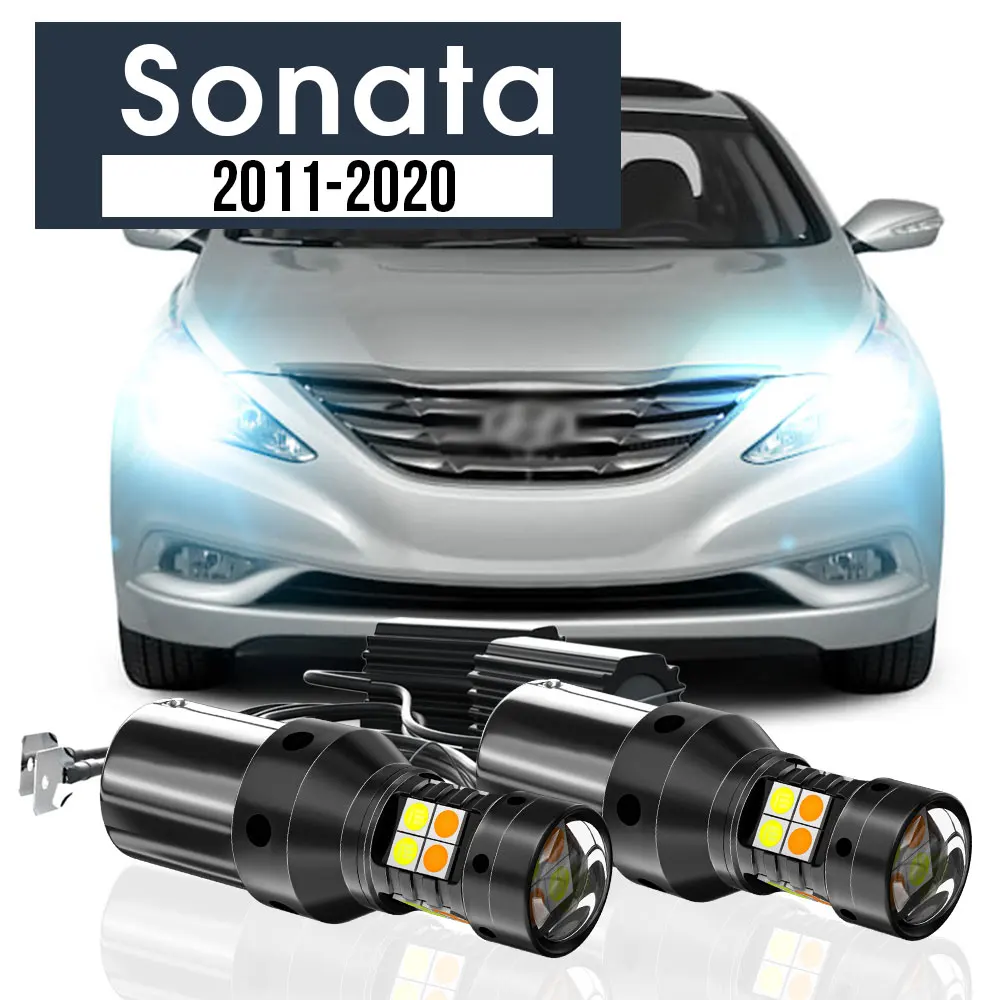 2x LED Çift Modlu Dönüş Sinyali + Gündüz Farı Ampul DRL Canbus Aksesuarları Hyundai Sonata 6 İçin 7 8 2011-2020 2016 2018 2019