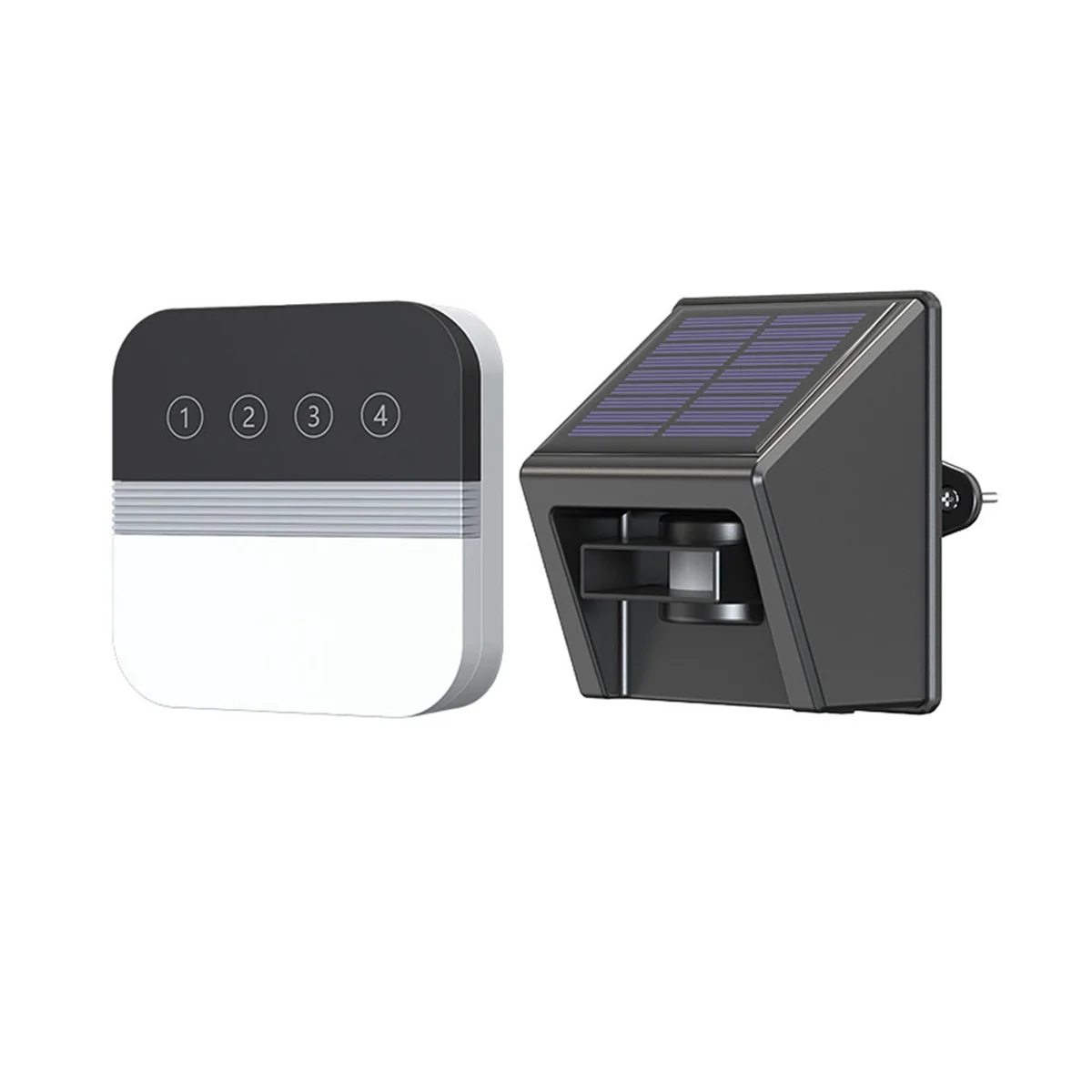 Güneş Driveway Alarmı Kızılötesi Algılama Kablosuz Kapı Zili 4 Yönlü İndüksiyon Alan Ekran Kapı Zili (İNGİLTERE Tak)