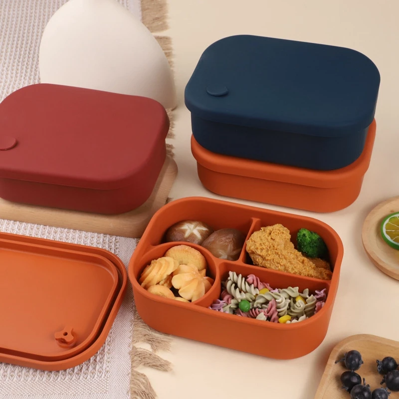 Bento kutusu,gıda depolama sızdırmaz kutu, aperatif konteyner,silikon gıda tutucu, mikrodalga ısıtma, Lunchbox çocuk yetişkin için