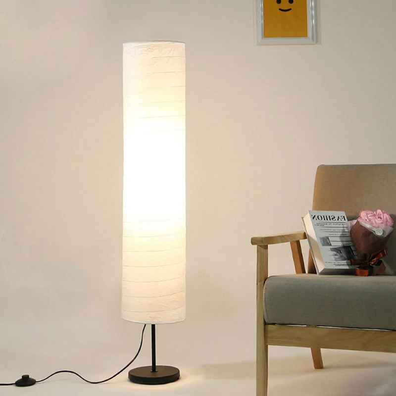 1 Adet İskandinav Tarzı Minimalist Zemin Abajur Kağıt Tasarım Zemin Lambası Gölge Avrupa Tarzı Ev Otel Yatak Odası Dekorasyon Lambası