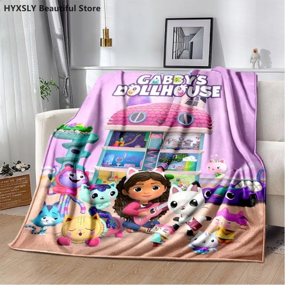 Karikatür gabby'nin Dollhouse Battaniye Baskılı Peluş yatak battaniyesi Atmak Yatak Odası İçin taşınabilir battaniye Sıcak Yatak Seyahat