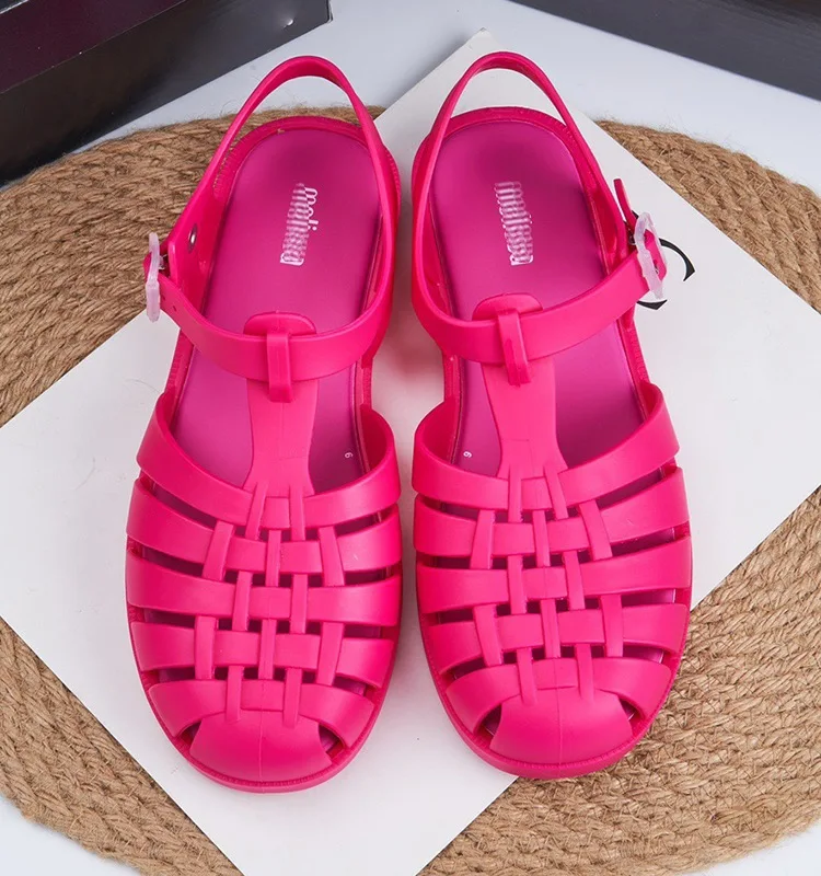 Melissa 2024 kadın Roma Dokuma Jöle Sandalet Bayanlar Moda Düz Rahat Sandalet Yaz plaj sandaletleri Kadın