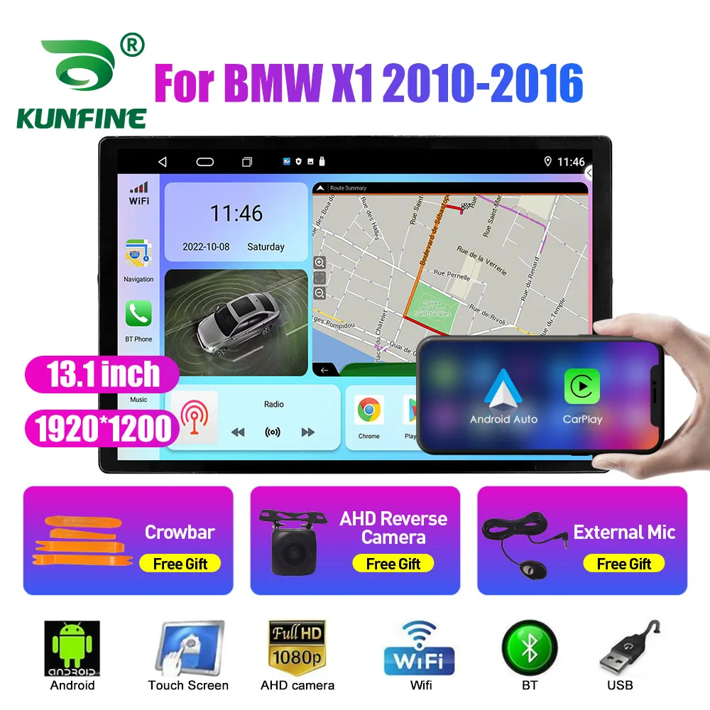 13.1 inç Araba Radyo BMW X1 2010-2016 araç DVD oynatıcı GPS Navigasyon Stereo Carplay 2 Din Merkezi Multimedya Android Otomatik