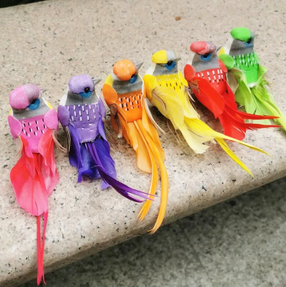 12 * 4 * 5 cm/12 adet, Yapay Köpük Tüyler Kuşlar, dekoratif Kuş Düğün parti Bahçe Dekorasyon için, doğum dekor favor