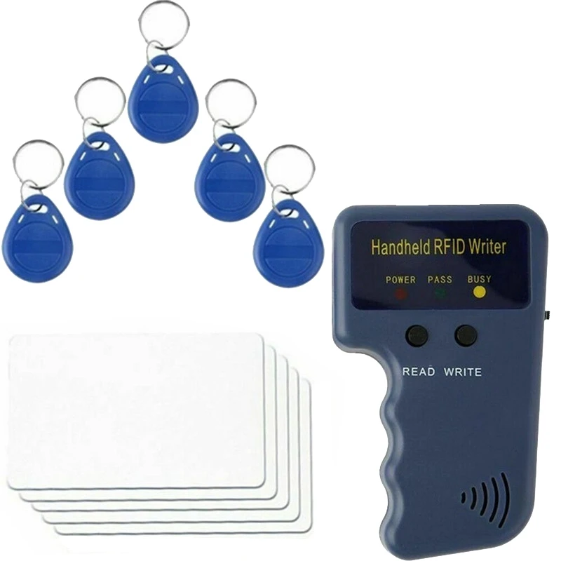 1 Takım EM4100 RFID Fotokopi Yazıcı Teksir Programcı Okuyucu + T5577 EM4305 Yeniden Yazılabilir KİMLİK Keyfobs Etiketleri Kartı Plastik 125KHz