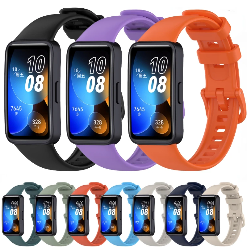 Silikon Kayış için Huawei Band 8 Kemer SmartWatch Yedek Bileklik Watchband Bilezik Aksesuarları için Huawei Band 8 Correa