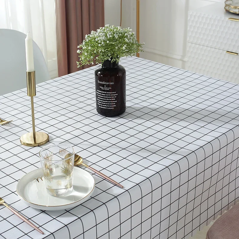 Çay masası masası, yemek masası, kumaş sanatı, beyaz küçük kareler