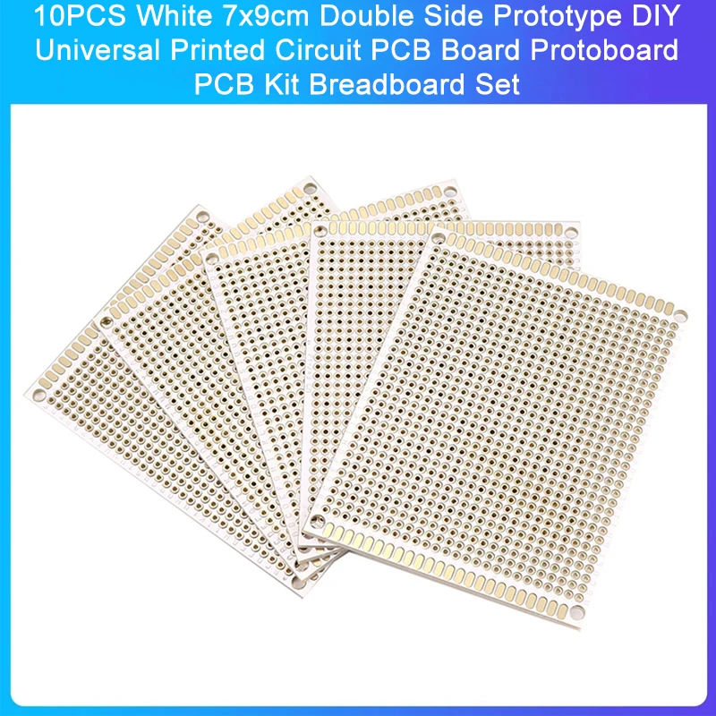 10 ADET Beyaz 7x9cm Çift Taraflı Prototip DİY Evrensel Baskılı Devre PCB kartı Protokolü PCB Kiti Breadboard Seti