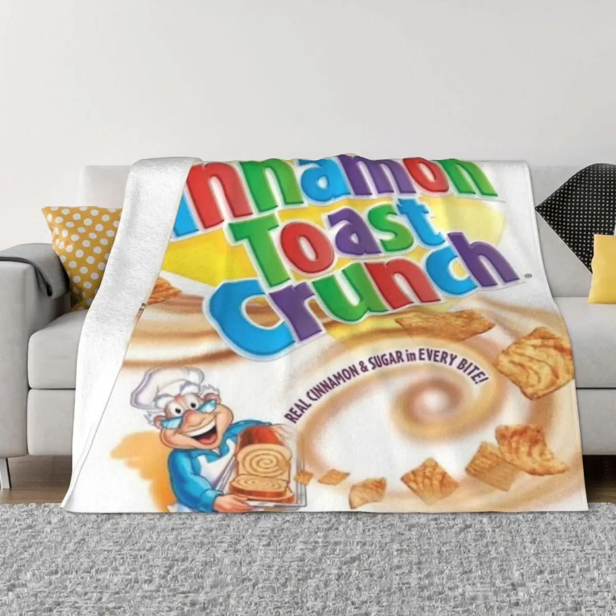 Tarçın Tost Crunch Battaniye Yatak Örtüsü Yatak Seyahat Kral Boyutu
