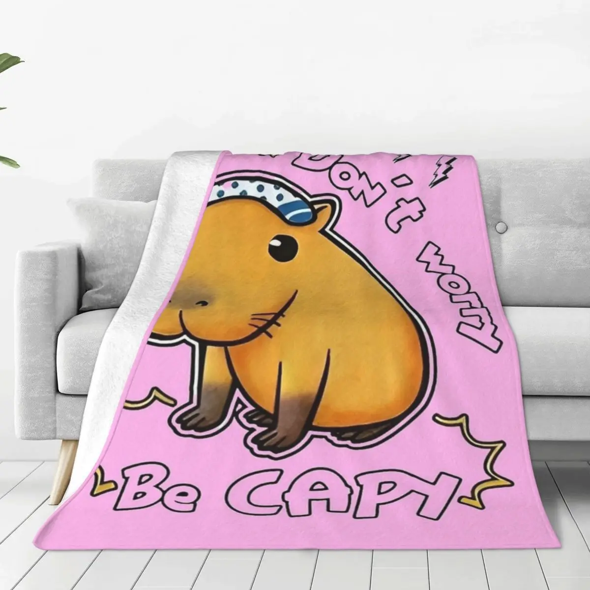 Endişelenmeyin Olun Capy Komik Battaniye harika sevimli kapibara Yün Atmak Battaniye Uçak Seyahat Baskılı Yumuşak Sıcak Yatak Örtüleri