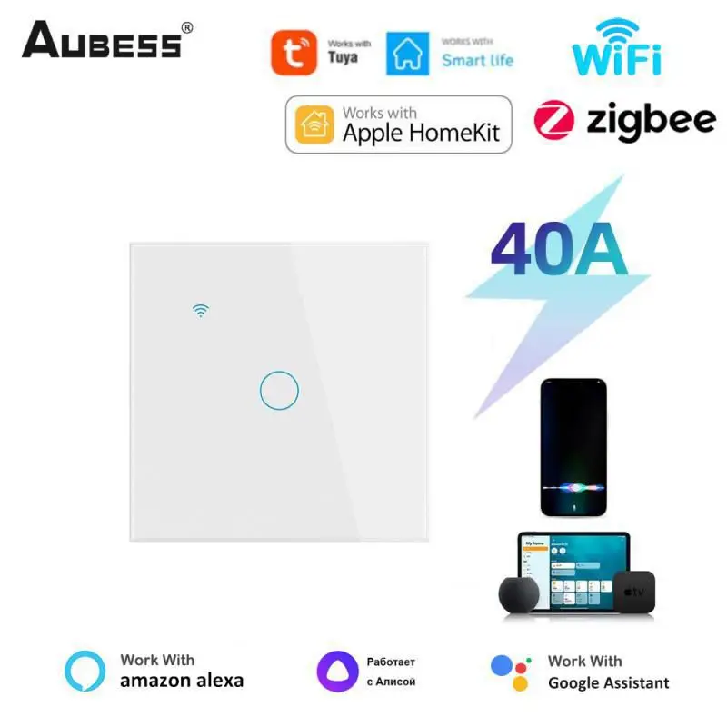 AUBESS Tuya Akıllı Kazan Anahtarı su ısıtıcı Homekit Wifi ZigBee 40A APP Alexa Google Ev Ses Kontrolü Zamanlayıcı Ev Otomasyonu