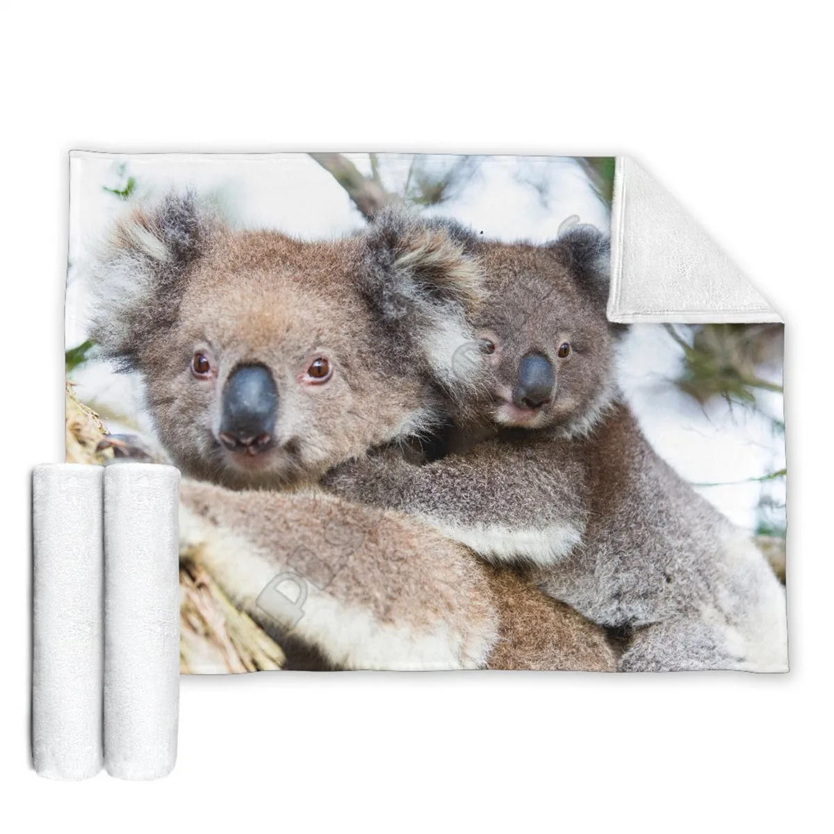 Sevimli Koala Ayı Premium 3d baskılı polar battaniye Yataklar için Yürüyüş Piknik Kalın Yorgan Moda Yatak Örtüsü Sherpa Atmak Battaniye