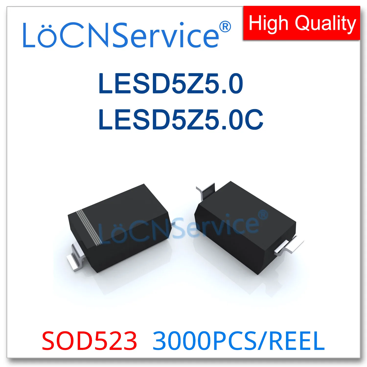 LoCNService SOD523 3000 ADET LESD5Z5.0T1G LESD5Z5.0CT1G LESD5Z5.0 LESD5Z5. 0C 5V Tek Çift Yönlü çin'de Yapılan ESD SC-79
