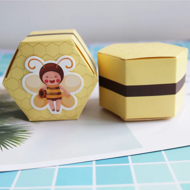 Yeni Bal Arısı Hediye Kutusu Bebek Duş Doğum Günü Partisi şeker kutusu Tatlı Çikolata Kutuları Düğün Dekorasyon Şekeri