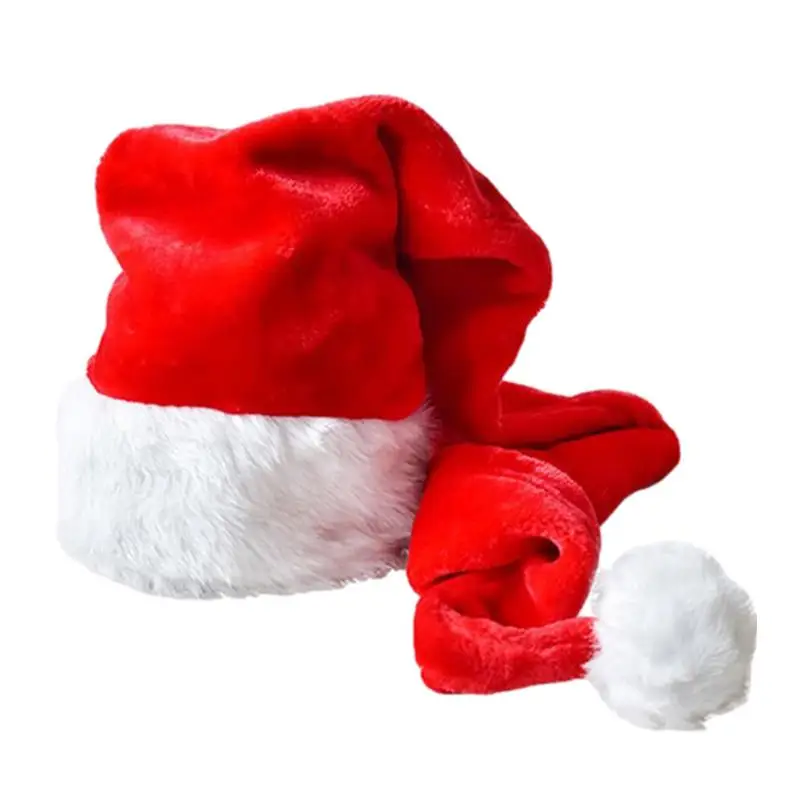 1.5 m Kırmızı Yetişkin Genişletilmiş Santa Şapka Noel Süslemeleri Peluş Ekstra Uzun Santa Şapka Santa Şapka Santa Şapka Sıcak Kalın Kürk Santa şapka