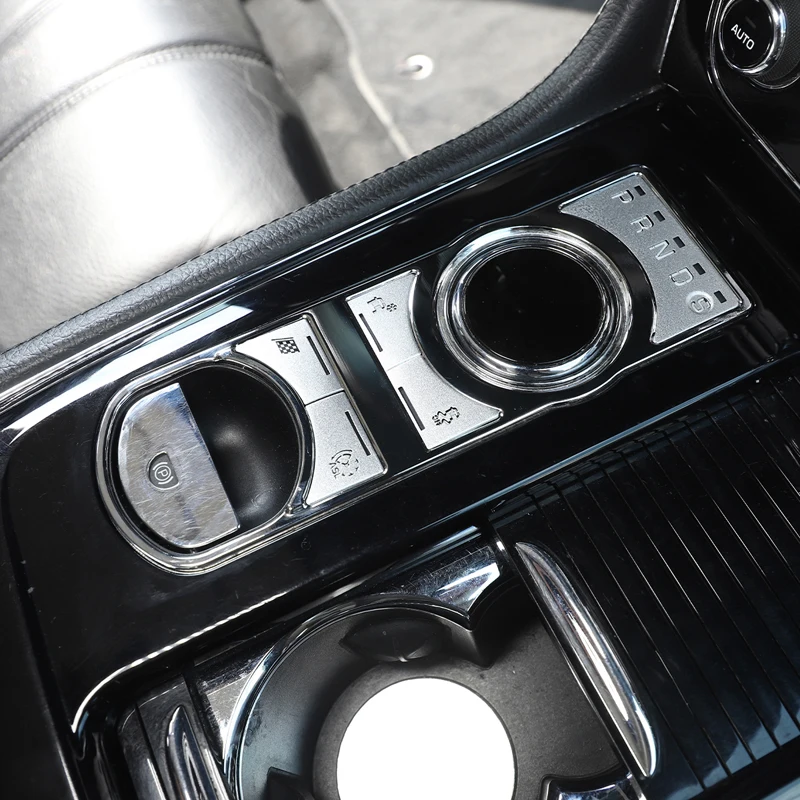Jaguar XF 2008-2015 için Jaguar XJ 2010-2019 İçin Paslanmaz Çelik Siyah Araba Vites Düğmesi krom çerçeve Trim Sticker Araba Aksesuarları
